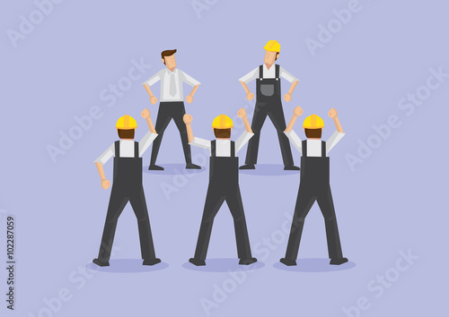 Angry Workers on Strike Vector Illustration