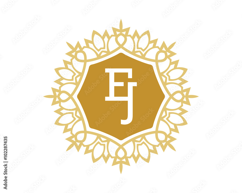 Obraz premium EJ initial royal letter logo