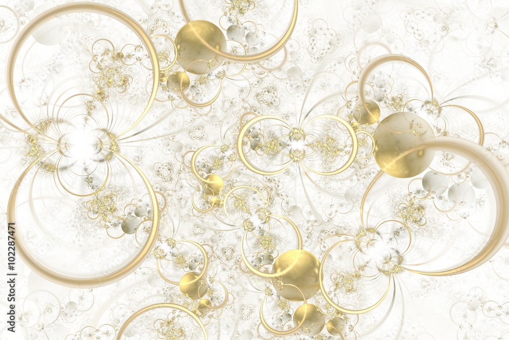 Naklejka premium Abstract elegant background with golden balls and rings