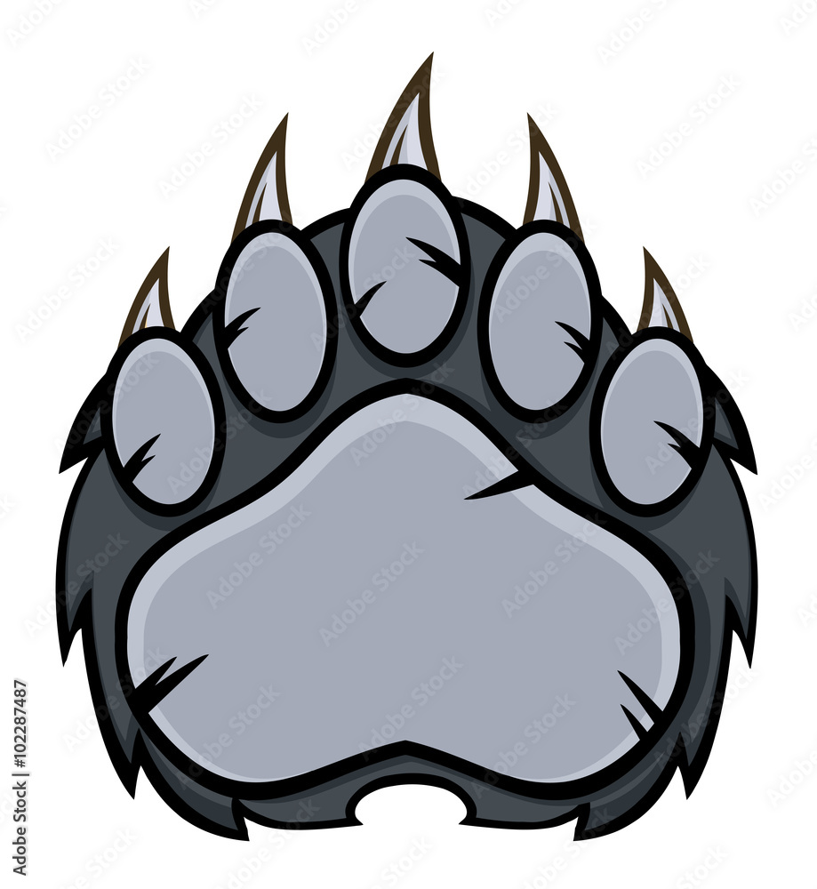 Fototapeta premium Gray Bear Paw With Claws