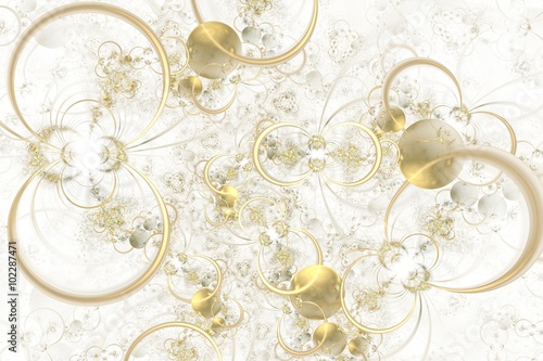 Abstract elegant background with golden balls and rings
