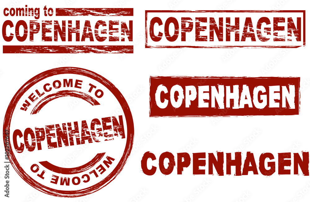 Ink stamp set city Copenhagen Ink stamp set city Copenhagen