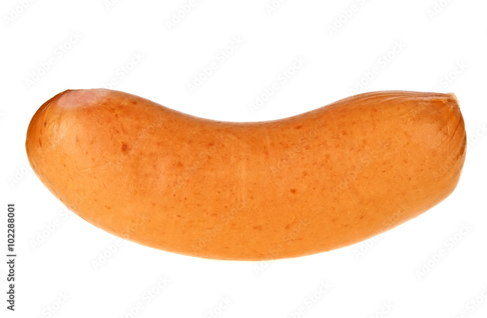 Tasty sausage isolated on white background