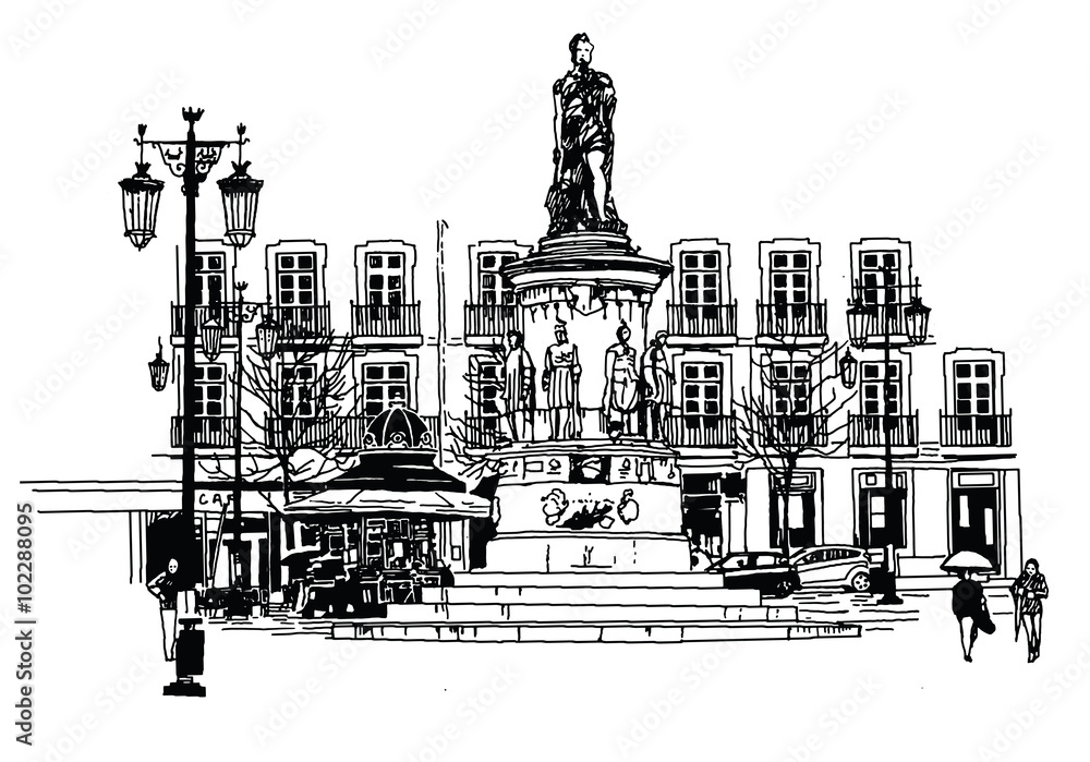 Camoes square in lisbon