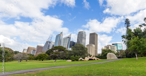 Fototapeta Naklejka Na Ścianę i Meble -  Sydney Skyline view from the Royal Botanic Gardens.