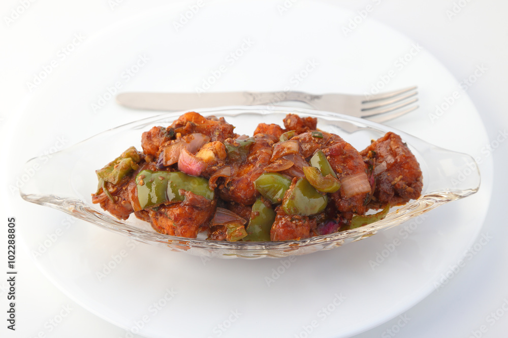 Indian food or Chinese food. Chicken with sweet and sour sauce. Indian food or Chinese food. Chicken with sweet and sour sauce.