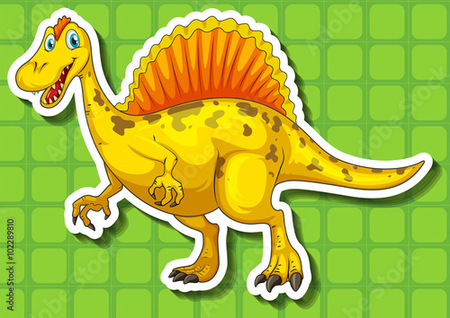 Yellow dinosaur with sharp teeth