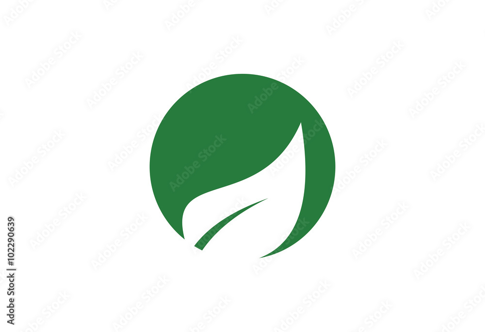 green Leaf simple vector logo green Leaf simple vector logo