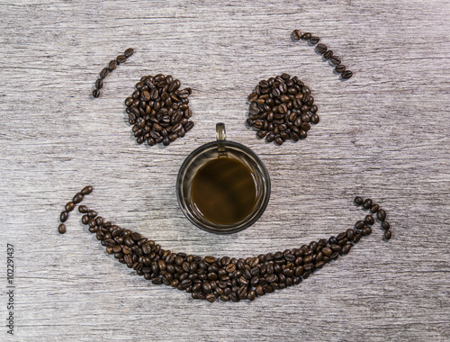 Smiling coffee beans