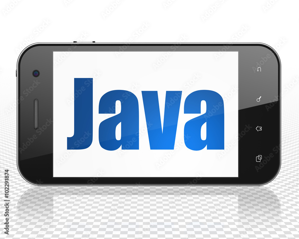 Software concept: Smartphone with Java on display Software concept: Smartphone with Java on display