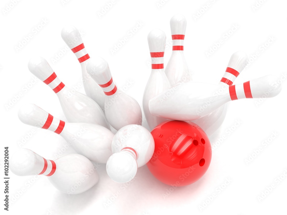 Bowling ball and skittles isolated Bowling ball and skittles isolated