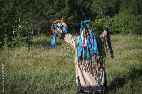 shaman performs a ritual.