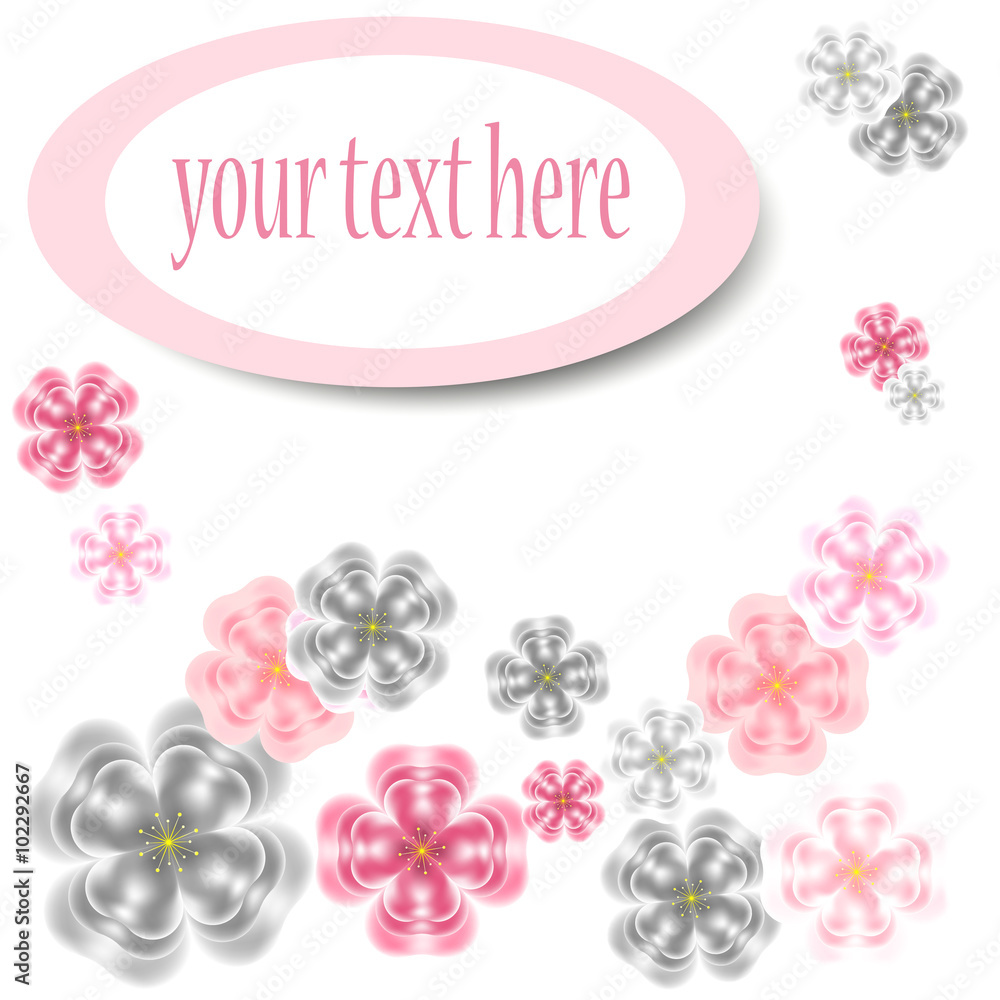 Abstract flower card with place for you text