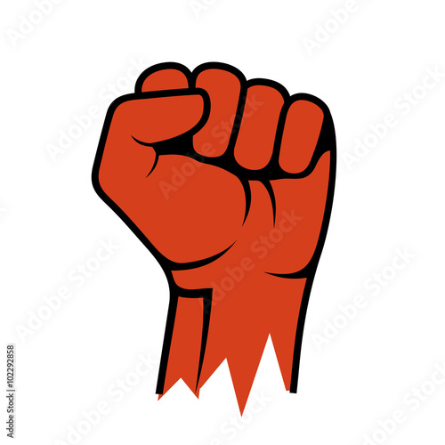 Raised Fist Icon. Hand Protest Strike Fight. Vector