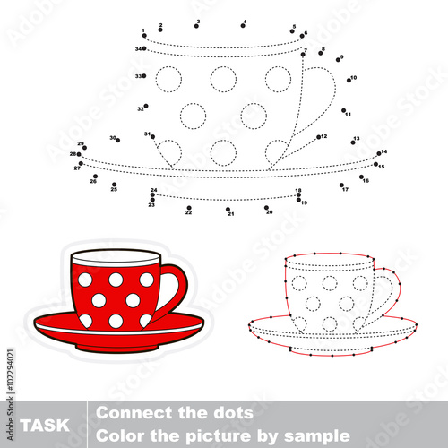 Red Cup. Vector numbers game. 