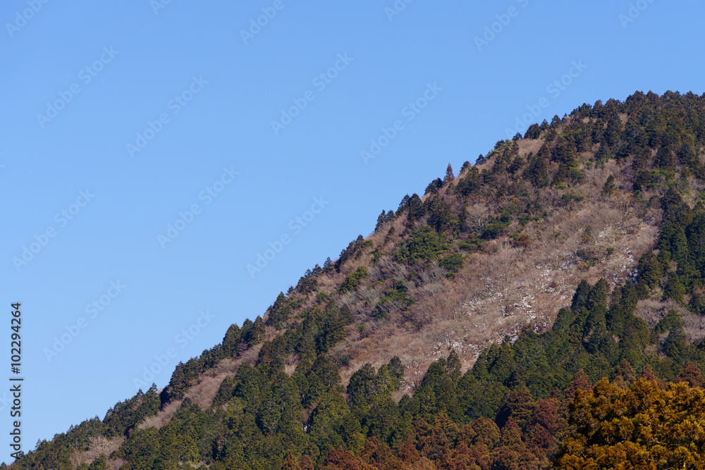 mountain with blue sky