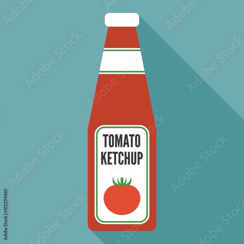 Vector tomato ketchup icon, flat design