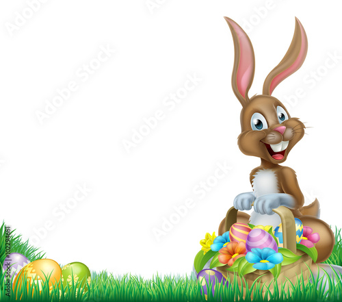 Cartoon Easter Bunny Egg Basket
