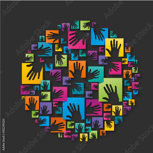 affiche,empreintes de mains