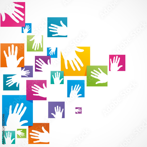 affiche,empreintes de mains