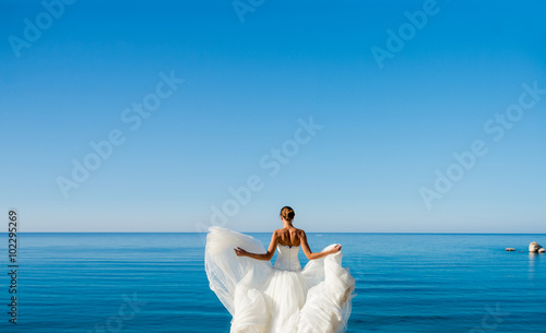 Fototapeta Naklejka Na Ścianę i Meble -  Bride on the sea background