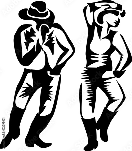 country dance - stylized illustration