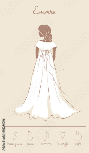 Wedding dress in empire style