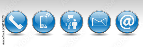 Kontakt - Button-Set (in Blau)