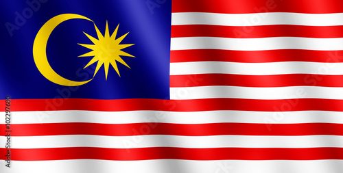Flag of Malaysia waving in the wind