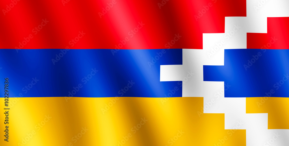 Fototapeta premium Flag of Nagorno-Karabakh waving in the wind