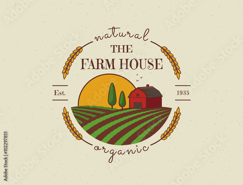 Farm House vector logo.