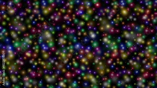 Fullhd 1920x1080 Progressive Seamlessly Looping Video of Shining Colorful Sparks and Stars on Black. Abstract Animated Background for Holiday Christmas Design. Alpha Matte Included