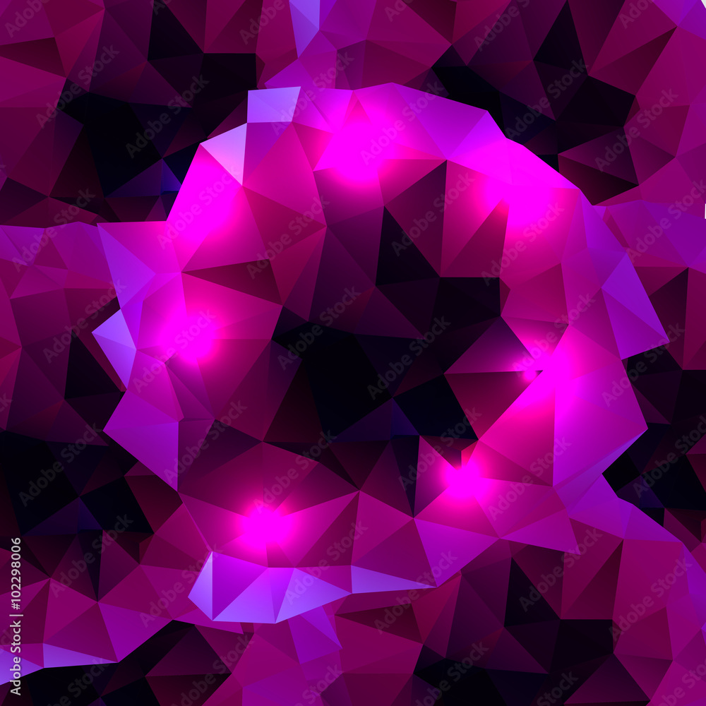 Polygonal abstract light violet and pink background.