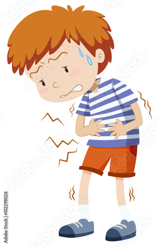 Little boy having stomachache