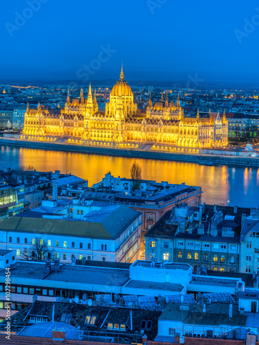 Budapest parliament at night Hungary