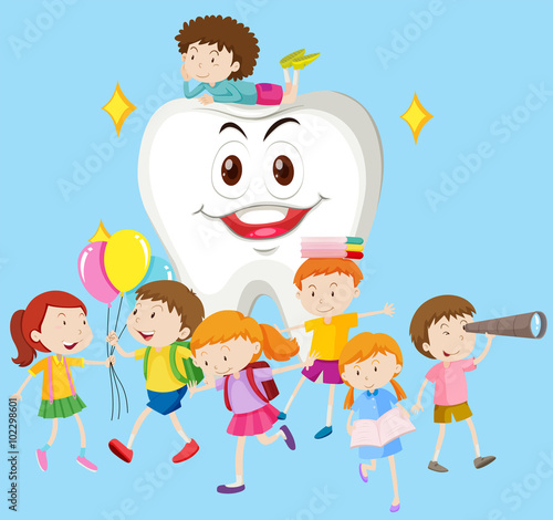 Children with clean tooth