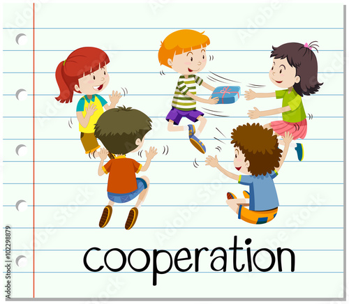 Word card with cooperation