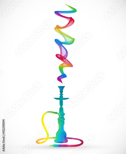 Polygonal multicolor hookah vector illustration