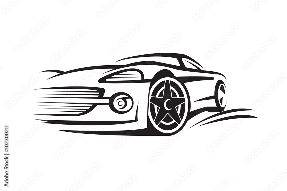 abstract monochrome illustration of a car abstract monochrome illustration of a car