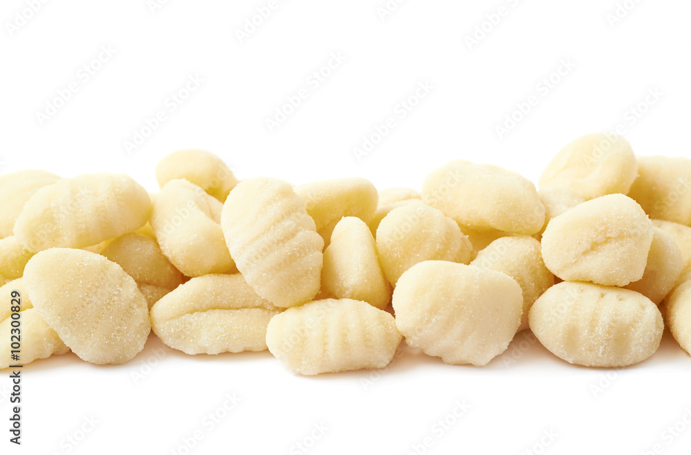 Line of multiple gnocchi dumplings