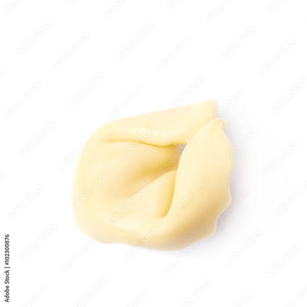 Single ravioli dumpling isolated Single ravioli dumpling isolated