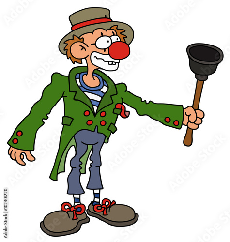 Funny clown / hand drawing, vector illustration