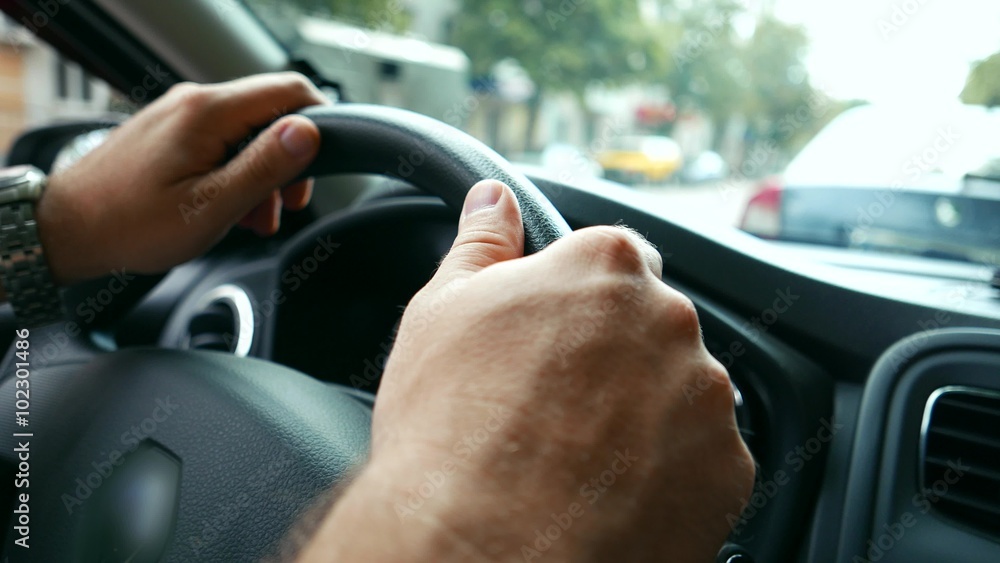 Traffic congestion cars. The driver waits in car while driving. Traffic congestion cars. The driver waits in car while driving.