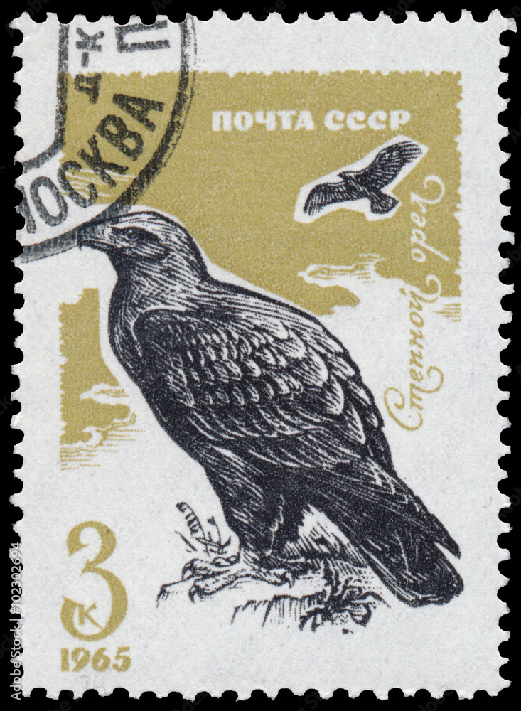 Stamp printed in the USSR shows Tawny eagle