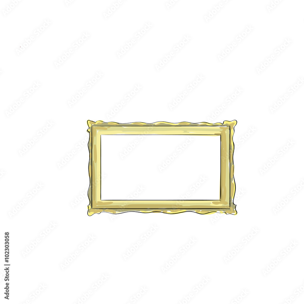 Fotografie Sketch Frame Hand Draw Vintage Vector Illustration