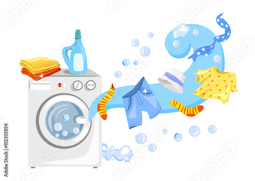 a washing machine and clean clothes