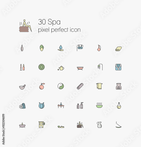 Spa & Wellness outline icons