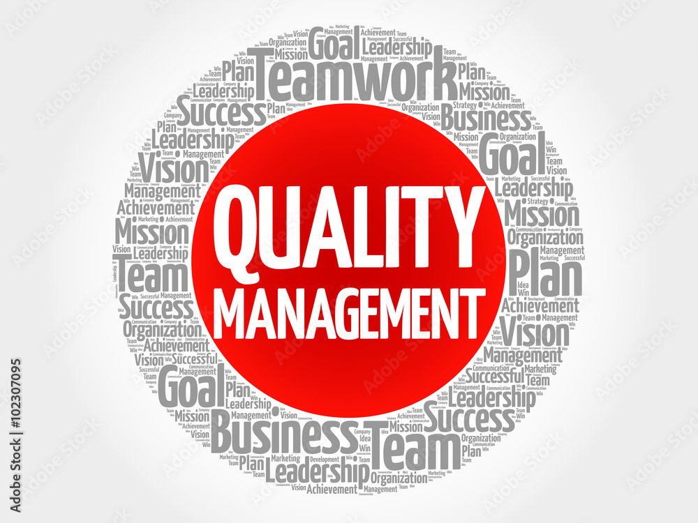 Quality Management circle word cloud, business concept Quality Management circle word cloud, business concept