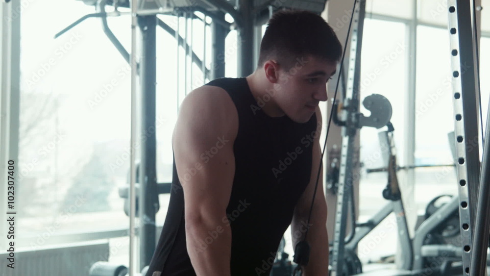 bodybuilder doing triceps workout bodybuilder doing triceps workout