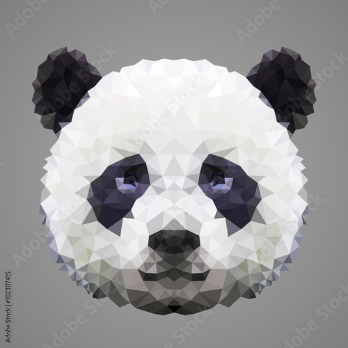 Panda low poly portrait